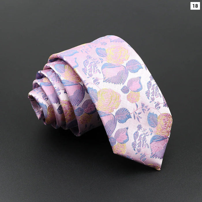 Floral Jacquard Necktie Classic Luxury For Business And Weddings