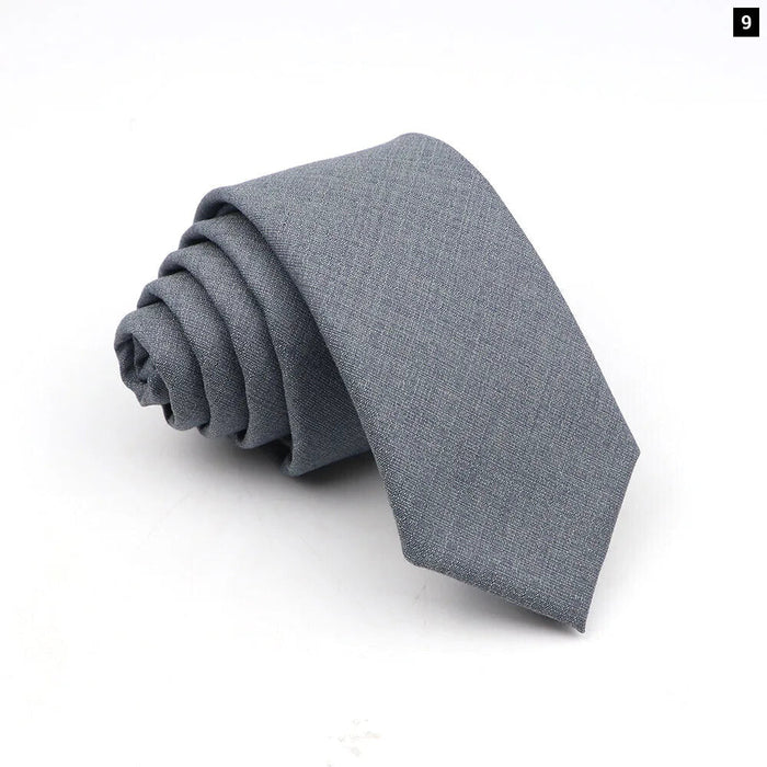 Mens Skinny Tie Wrinkle-Free Wedding Necktie In Pink Blue Or Grey