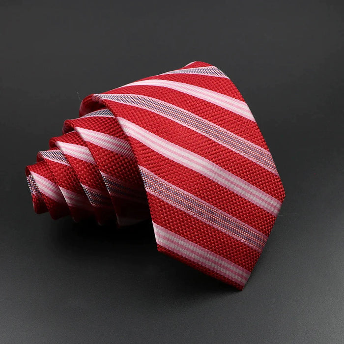 Silk Tie Classic Striped Plaid Necktie For Men 100% Jacquard Woven Business Wedding Party Daily Suit Gift