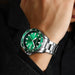 Fashion Business Mens Wristwatches Green Clock Male Quartz