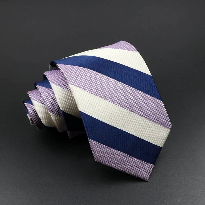 Silk Tie Classic Striped Plaid Necktie For Men 100% Jacquard Woven Business Wedding Party Daily Suit Gift