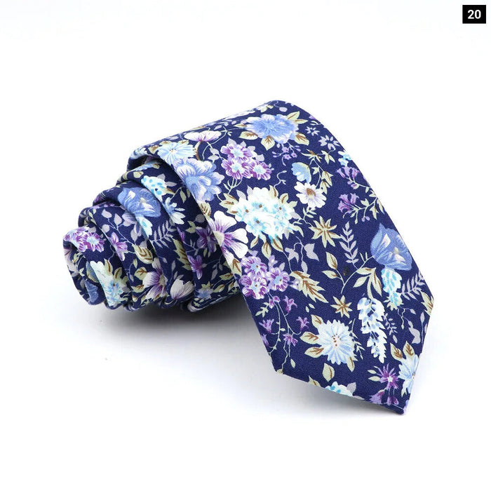 Floral Skinny Tie For Men Weddings And Parties