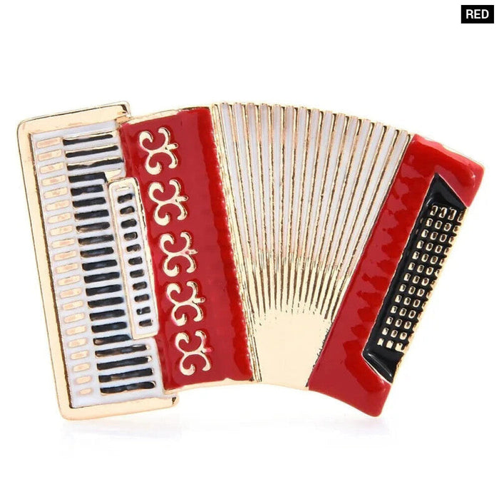 Accordion Music Brooch Pin Enamel Student Jewelry Gift