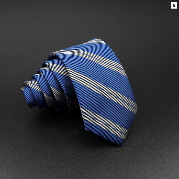 Classic Plaid Striped Tie For Weddings Business And Parties