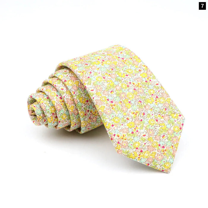 Floral Skinny Tie For Men Weddings And Parties