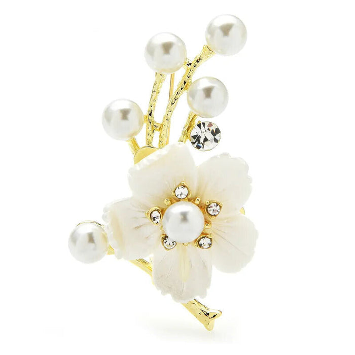 Shell Plum Blossom Brooch