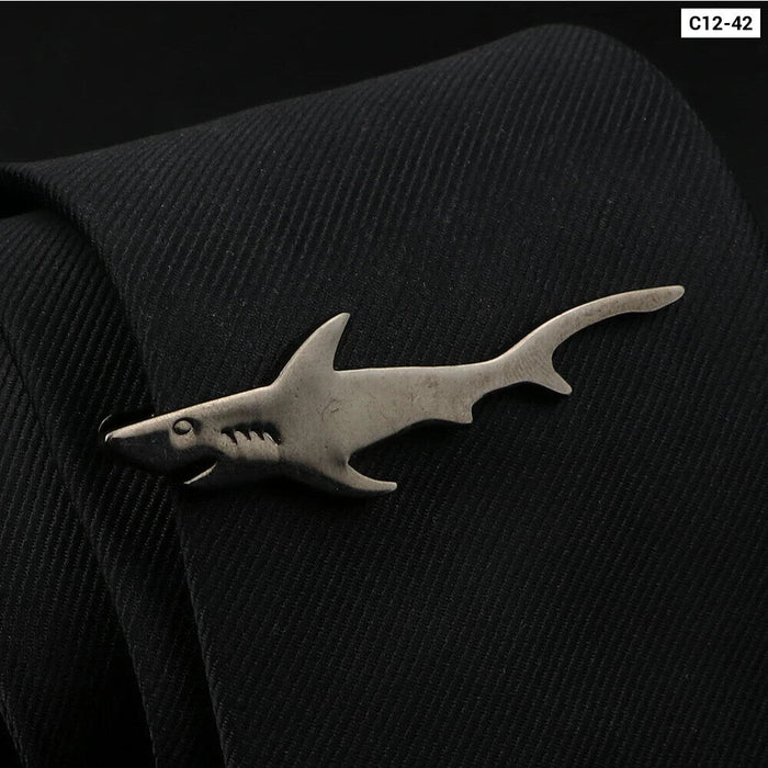 Classy Mens Tie Clip Metal Shark Scissors Anchor Wedding Jewelry