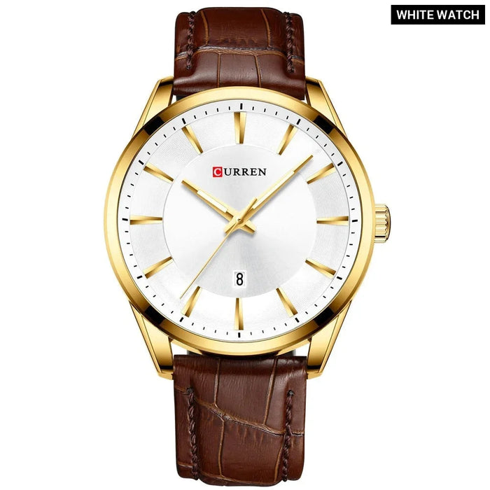 Business Leather Quartz Wristwatches For Men