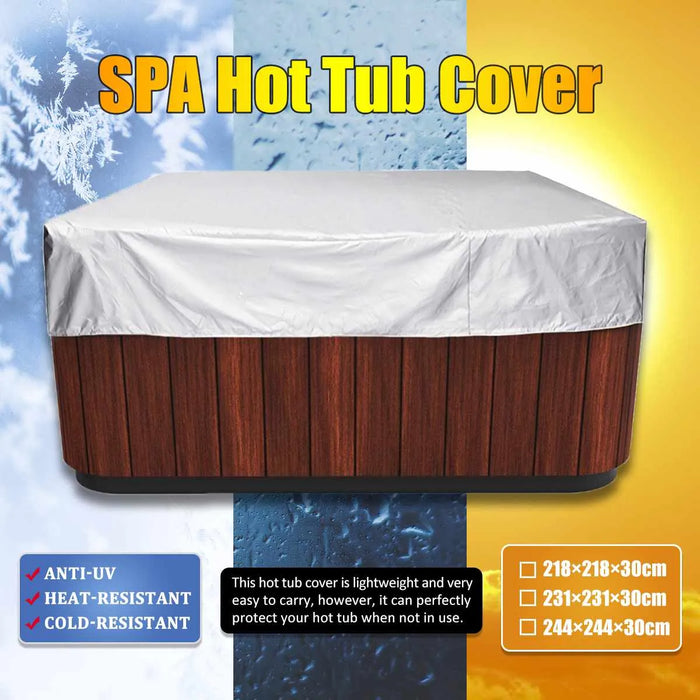 Universal Hot Tub Dust Cover Cap Waterproof UV Proof All-Weather Spa Cover Cap Protector Hotspring Snow Rain Dust Covers