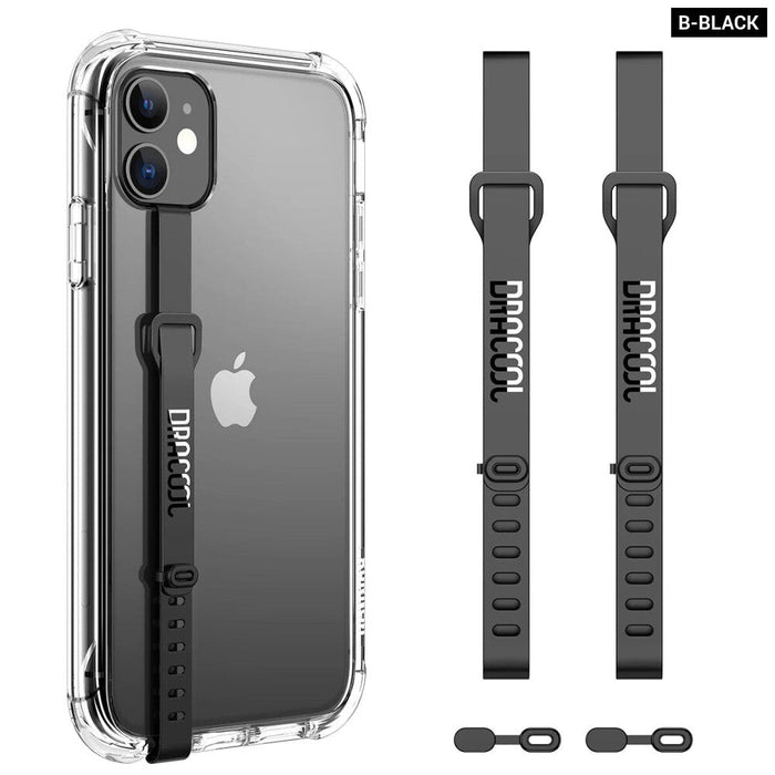 2 Piece Tpu Wristband Strap For Iphone Clear Hand Holder With Finger Ring Grip Kickstand