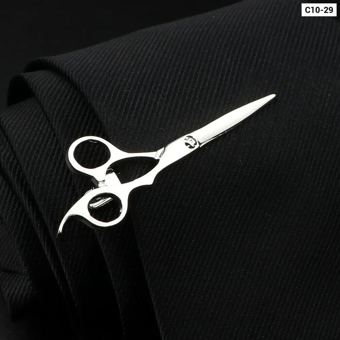 Classy Mens Tie Clip Metal Shark Scissors Anchor Wedding Jewelry