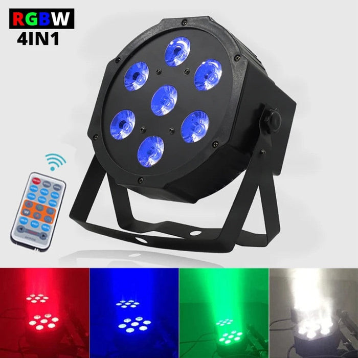 7*18W RGBWA UV 6IN1 LED DMX Par Lights DJ Disco Party Stage Lighting Effect Holiday Xmas Wedding Wash with Remote Control