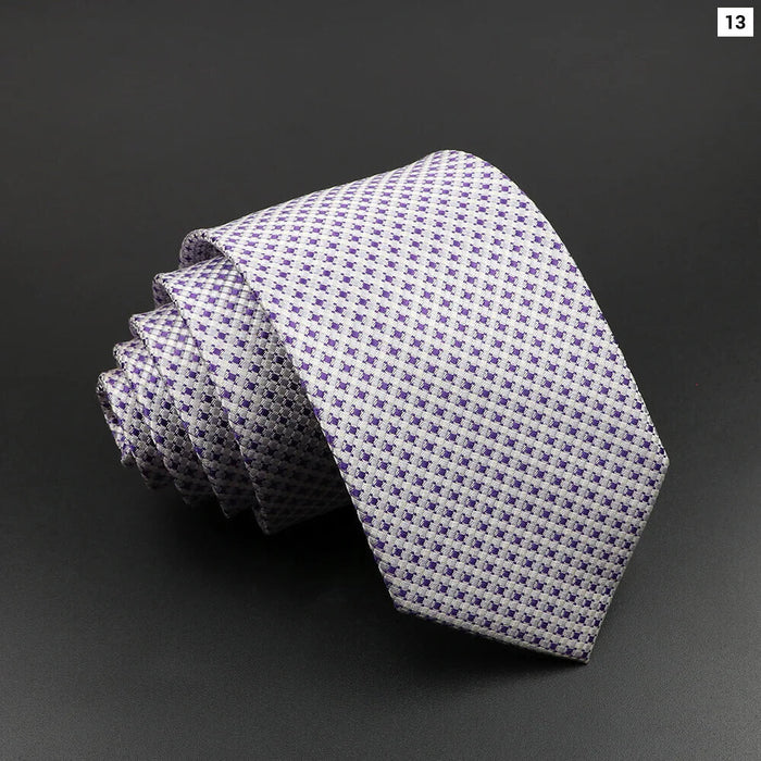 Silk Tie Classic Striped Plaid Necktie For Men 100% Jacquard Woven Business Wedding Party Daily Suit Gift