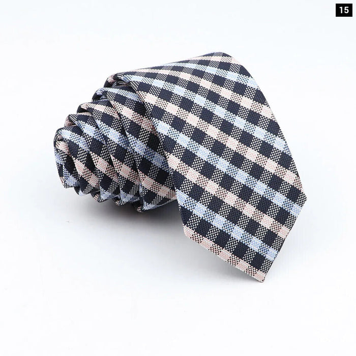 Classic Jacquard Plaid Neck Tie 6Cm Width