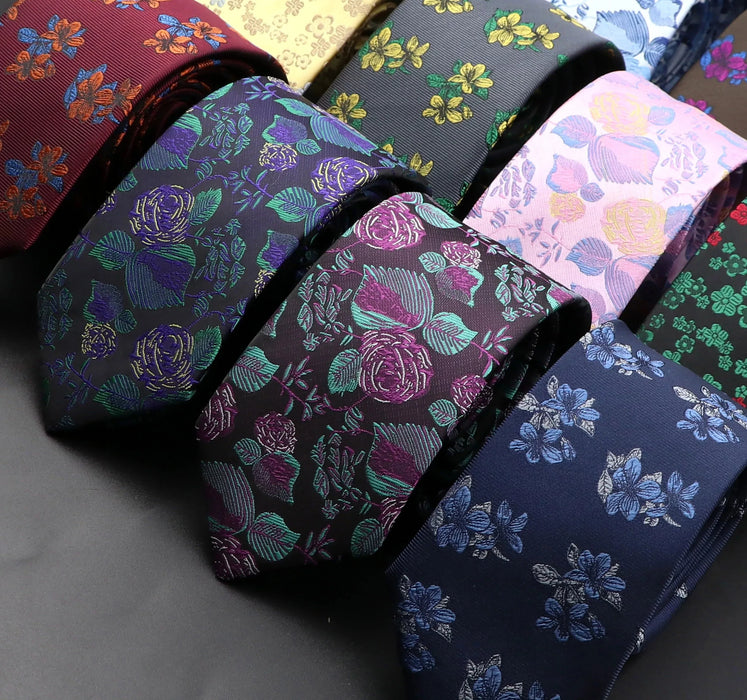 Floral Jacquard Necktie Classic Luxury For Business And Weddings