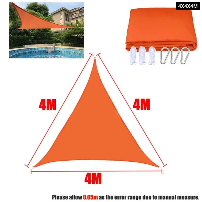 Orange All size Waterproof Sun Shade Sail Square Rectangle Triangle Garden Terrace Canopy Swim Shade Camp Hiking Yard Awnings