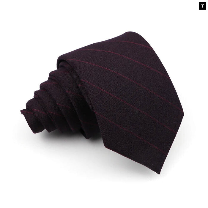 Mens Ties Jacquard Woven Striped Plaid Necktie 7Cm Polyester Wedding Accessory