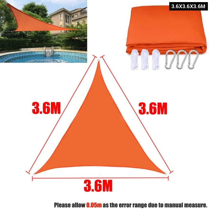 Orange All size Waterproof Sun Shade Sail Square Rectangle Triangle Garden Terrace Canopy Swim Shade Camp Hiking Yard Awnings