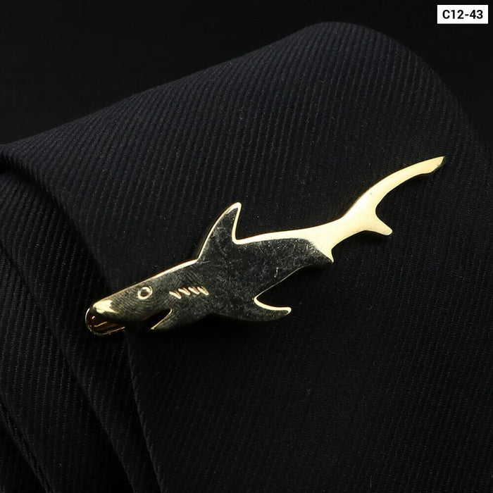 Classy Mens Tie Clip Metal Shark Scissors Anchor Wedding Jewelry