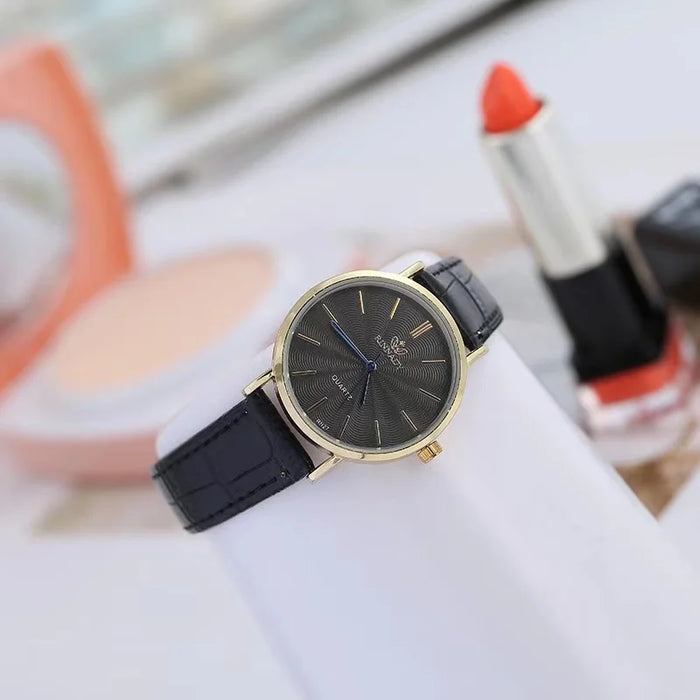 Mens & Womens Leather And Crystal Bracelets Quartz Wrist Watch Couple Set