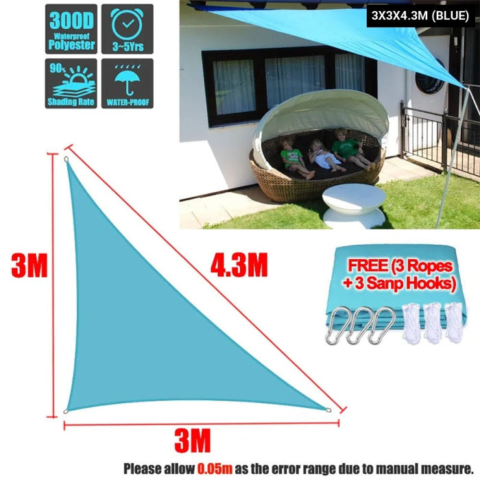 300D Waterproof Sun Shelter Triangle Sun Shade Protection Outdoor Garden Patio Pool Shade Sunscreen Sail Awning