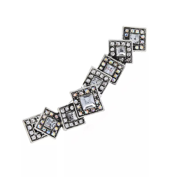 Rhinestone Brooch Pin Geometric Design 2 Colours Punk Style