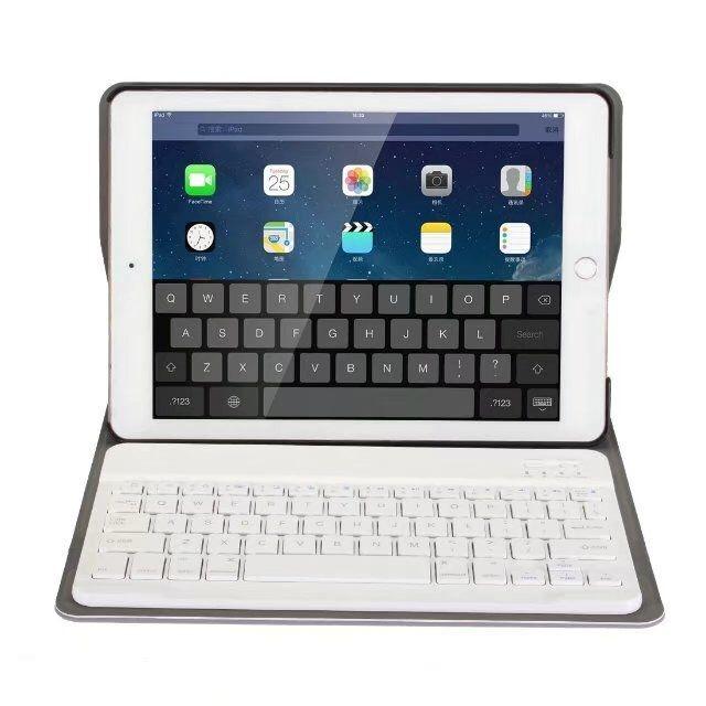 Detachable Bluetooth Keyboard & Horizontal Flip Leather Tablet Case With Holder For Ipad Pro 9.7 Inch Ipad Air Ipad Air 2 Ipad 9.7 Inch 2017 Ipad 9.7 Inch 2018