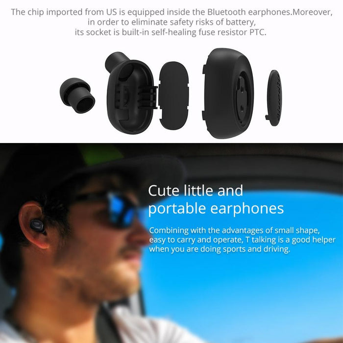 5.0 Bluetooth In Ear Headset With Usb Cable Black