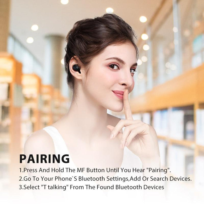 5.0 Bluetooth In Ear Headset With Usb Cable Black