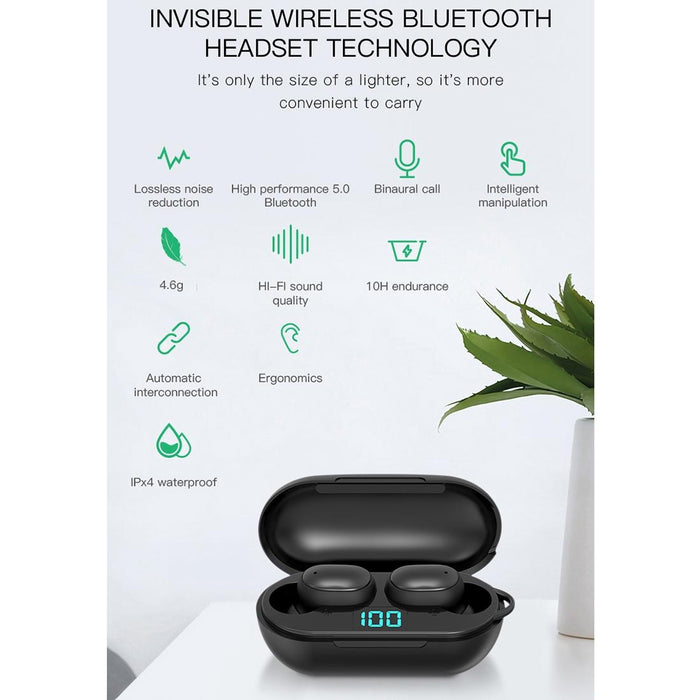 H6 Tws Wireless Bluetooth 5.0 Earphone With Digital Display & Charging Box