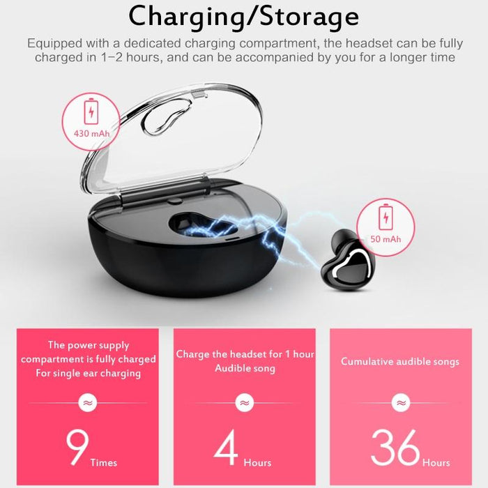 X7 4.1 Mini Invisible Wireless Sports Bluetooth 5.0 Earphone With Charging Box