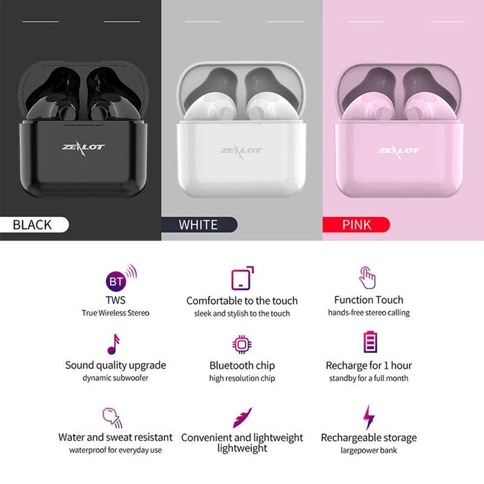 T3 Tws Wireless Bluetooth 5.0 Earphone With Charging Box