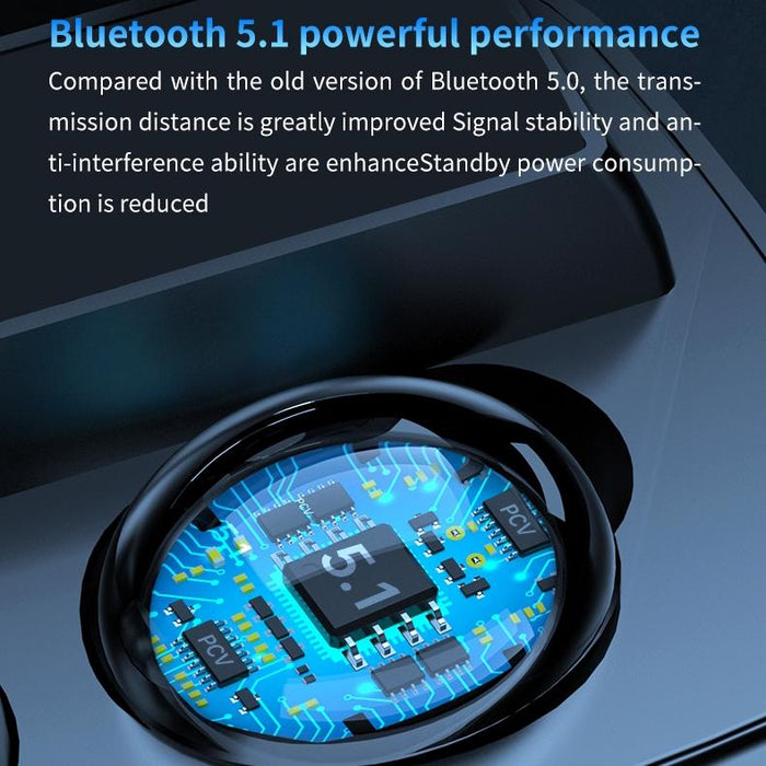 M9 Tws Mirror Digital Display Wireless Bluetooth 5.0 Earphone With Charging Box Flashlight