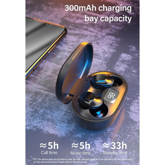 Xt91 Intelligent Noise Reduction Mini Wireless Bluetooth Earphone With Charging Box & Led Power Digital Display