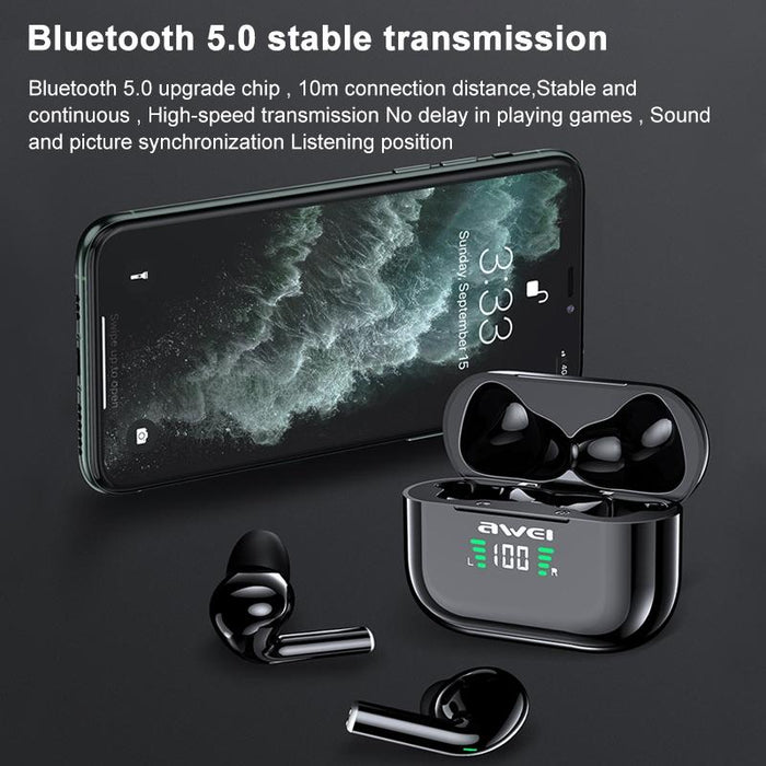 T29P Bluetooth V5.0 Led Digital Display Ture Wireless Sports Ipx4 Waterproof Tws Headset With Charging Case