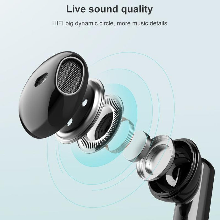 Tws-T9 Business Sport Stereo Wireless Bluetooth 5.0 Earphone With Charging Box Black