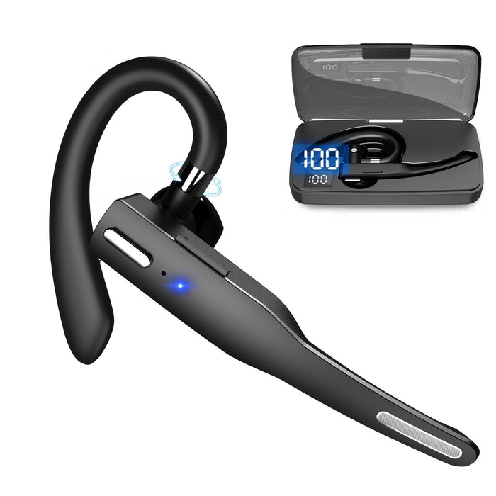 Yyk-525 Single Rotatable Earhook Noise Cancelling Wireless Bluetooth Earphone With Charging Box & Digital Display