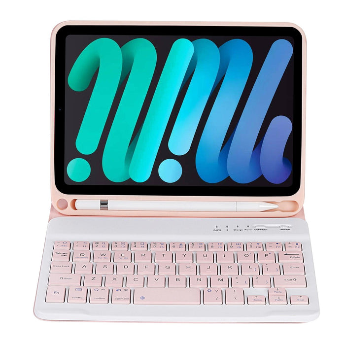 C06B Ultra-Thin Candy Colour Bluetooth Keyboard Tablet Case For Ipad Mini 6 With Stand & Pen Slot