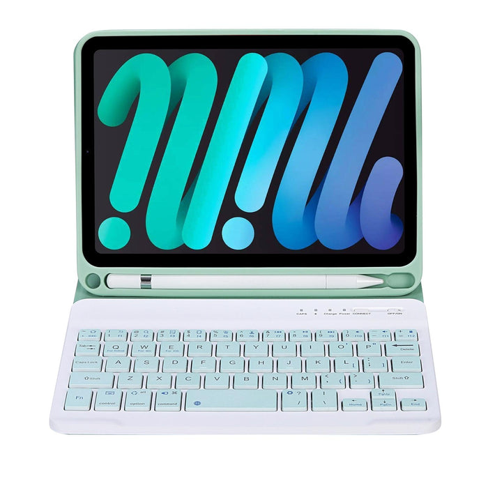 C06B Ultra-Thin Candy Colour Bluetooth Keyboard Tablet Case For Ipad Mini 6 With Stand & Pen Slot