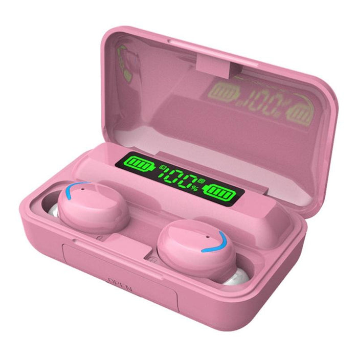 F9-5C Macaron Series Led Light & Digital Display Noise Reduction Bluetooth Earphone