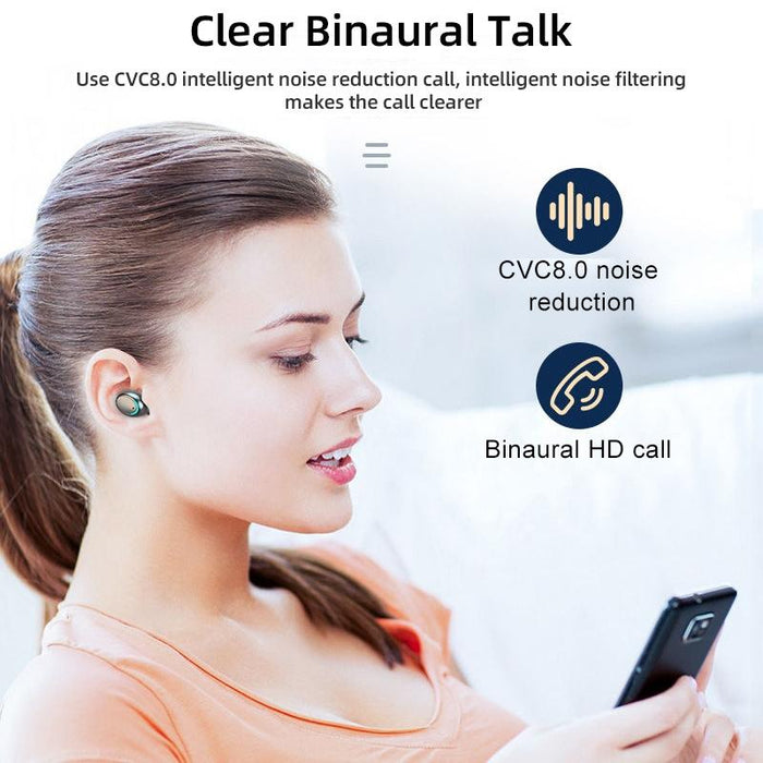 F9-5C Four-Bar Breathing Light & Digital Display Noise Reduction Bluetooth Earphone