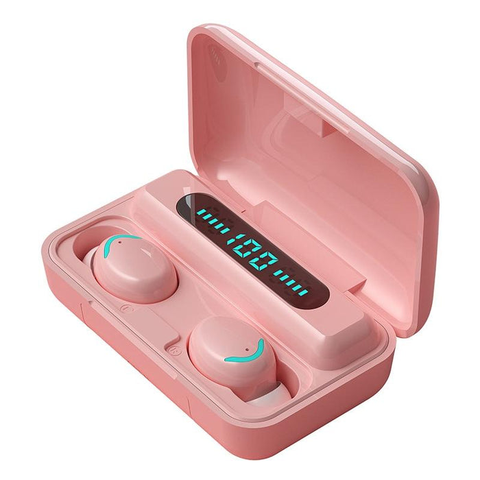 F9-5C Macaron Series Four-Bar Breathing Light & Digital Display Noise Reduction Bluetooth Earphone