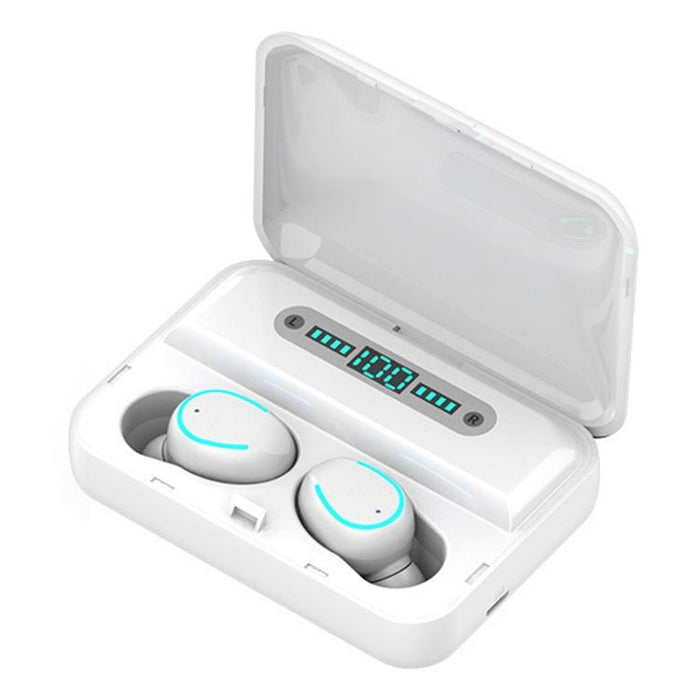 F9-5U Four-Bar Breathing Light & Digital Display Noise Reduction Touch Bluetooth Earphone With Charging Box