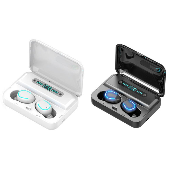 F9-5U Four-Bar Breathing Light & Digital Display Noise Reduction Touch Bluetooth Earphone With Charging Box