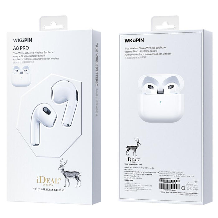 Wk A8 Pro True Wireless Stereo Bluetooth Earphone White