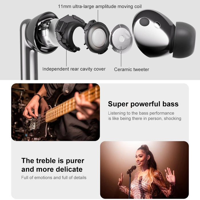 Earbuds 3 Pro Tws Noise Reduction Body Temperature Detection Bluetooth Earphone White