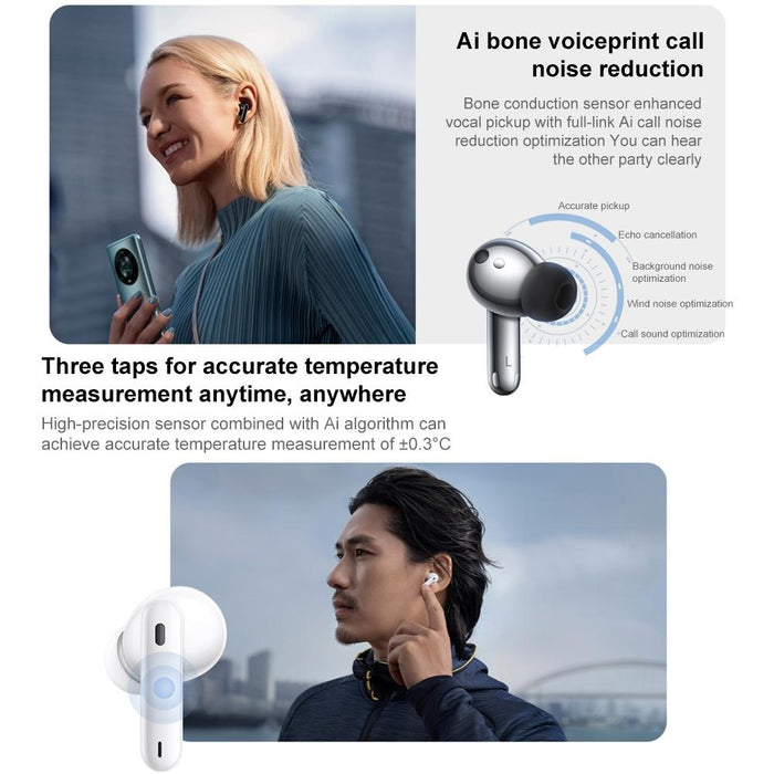 Earbuds 3 Pro Tws Noise Reduction Body Temperature Detection Bluetooth Earphone White