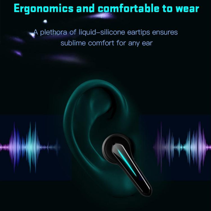 Ete-55 Tws Binaural Bluetooth 5.0 Low Latency Gaming Earphones Black