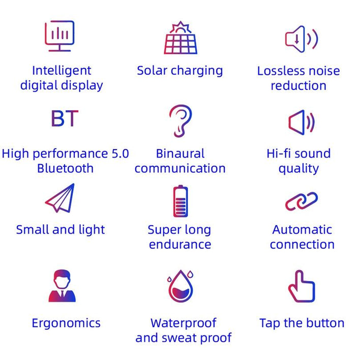 Air6 Plus Mini Solar Charging Sport Wireless Bluetooth 5.0 Earphone With Charging Box