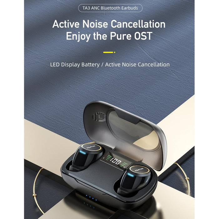 Ta3 Anc Active Noise Reduction Wireless Bluetooth 5.0 Earphone Black